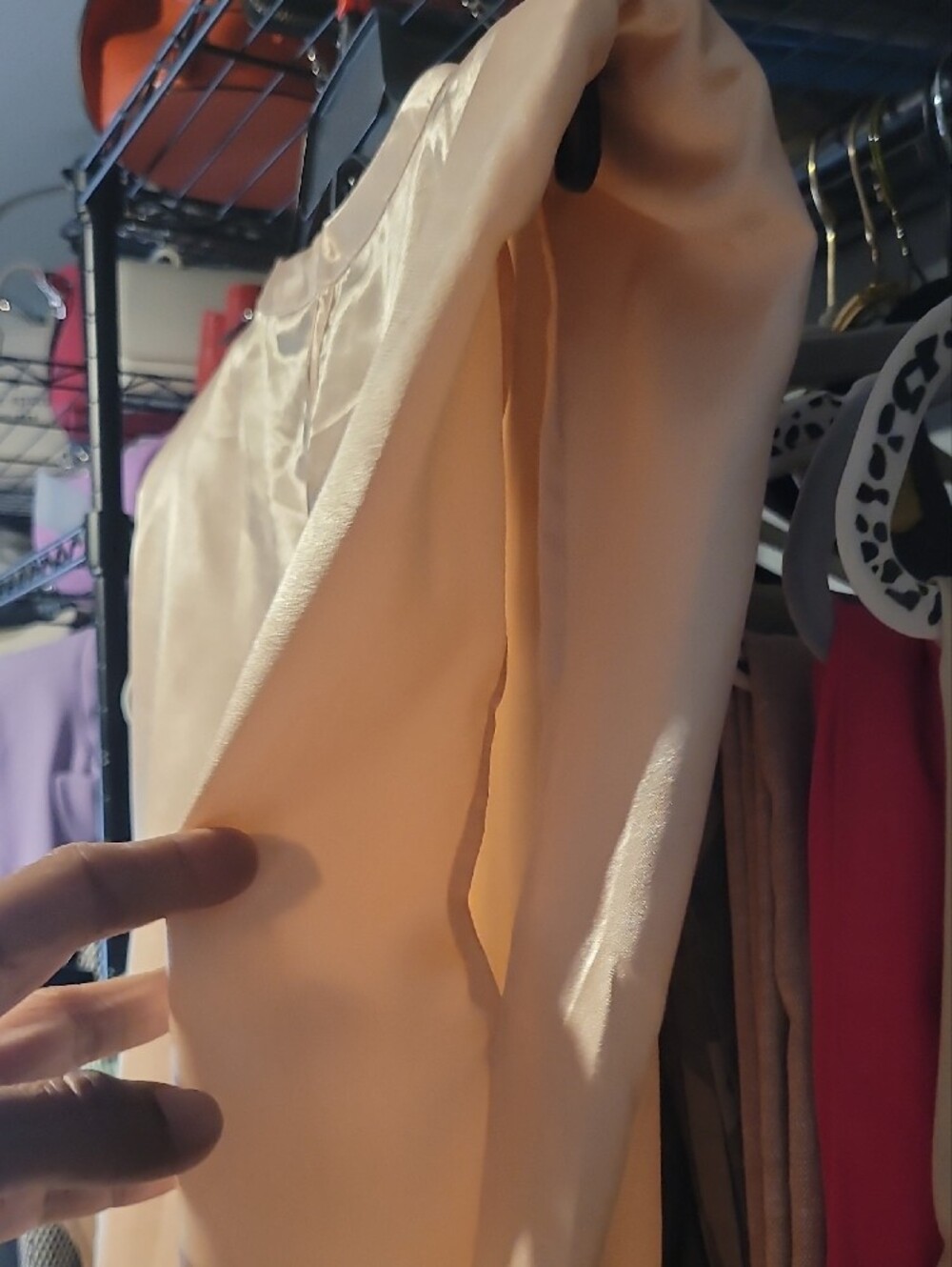Strut And Bolt Satin Sleeveless Shell Top in Light Champagne - Picture 5 of 5